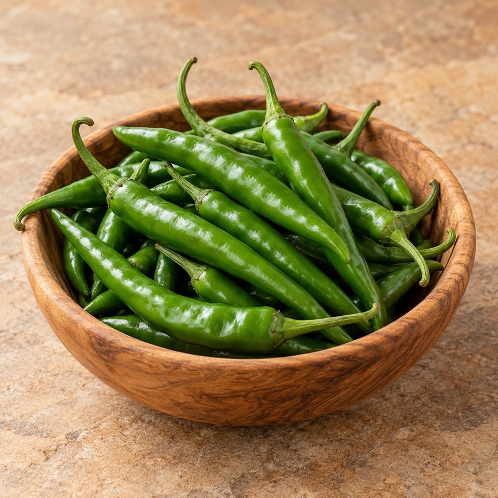 Fresh green chillies